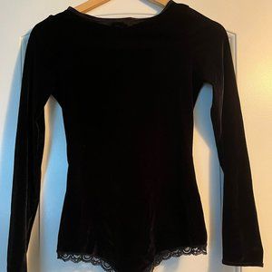 Black Velvet Long-sleeve Bodysuit by Intimissimi